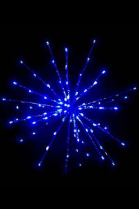 Светодиодное украшение ЁЖ, 20 лучей, 60 синих и 20 холодных белых LED ламп, 40 см, уличная, TB-40-WB