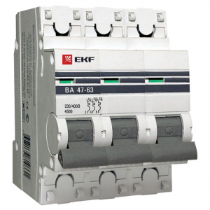 Выключатель автоматический ВА47-63 3P 16А(С) 4,5кА  EKF PROxima