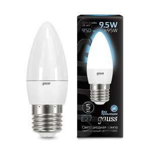 Лампа с/д GAUSS LED-CANDLE 9.5W E27 4100K